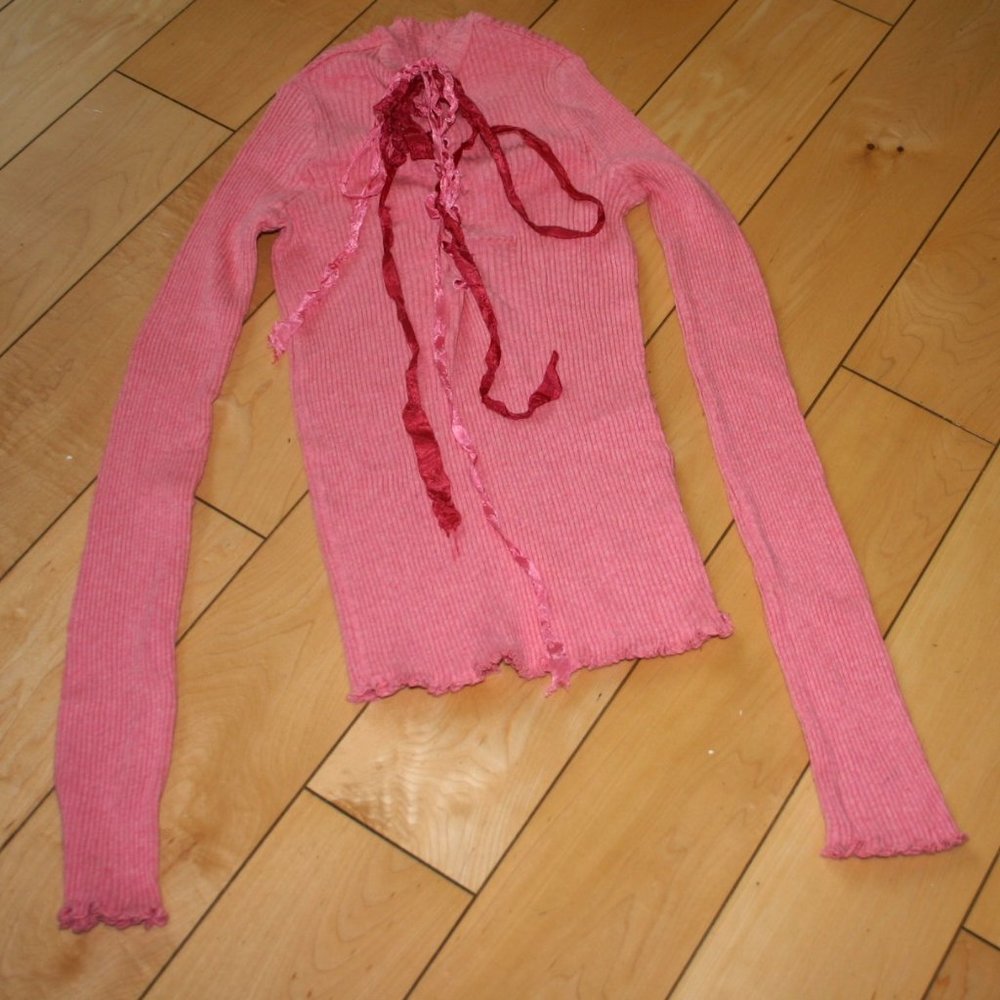 CLOTH by easel...Size 3 Stretch 100% Cotton Knit Pink w/Ribbon Ties Never Worn